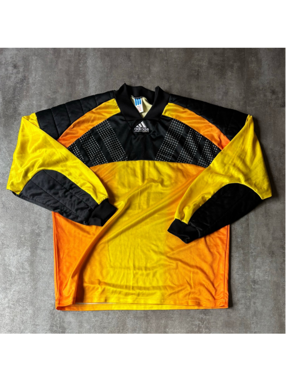 Vintage Adidas Soccer Goalie Jersey Men’s Large Made in UK Gold Yellow